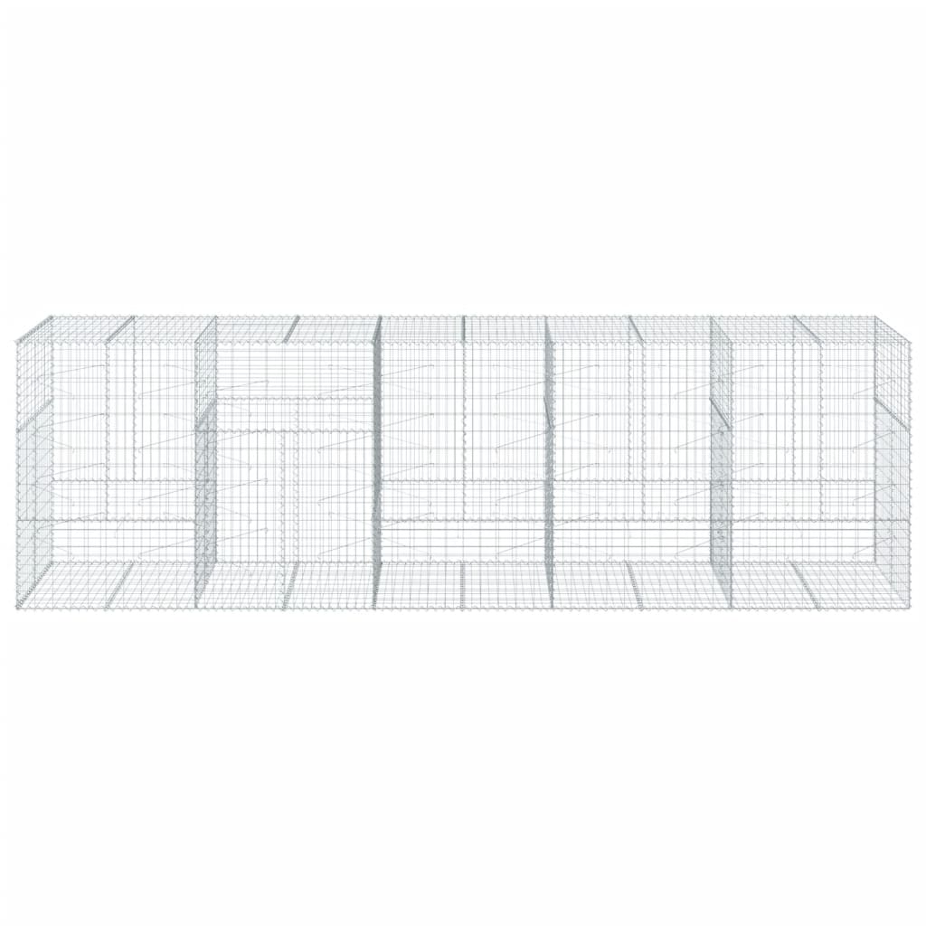 vidaXL Kosz gabionowy z pokrywą, 500x100x150 cm, galwanizowane żelazo