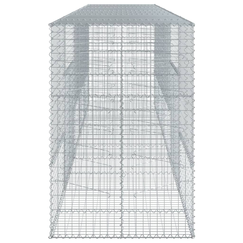 vidaXL Kosz gabionowy z pokrywą, 500x100x150 cm, galwanizowane żelazo
