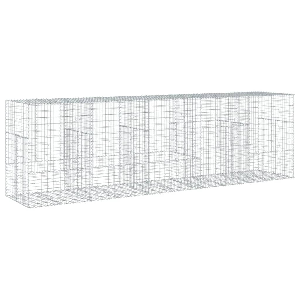 vidaXL Kosz gabionowy z pokrywą, 500x100x150 cm, galwanizowane żelazo