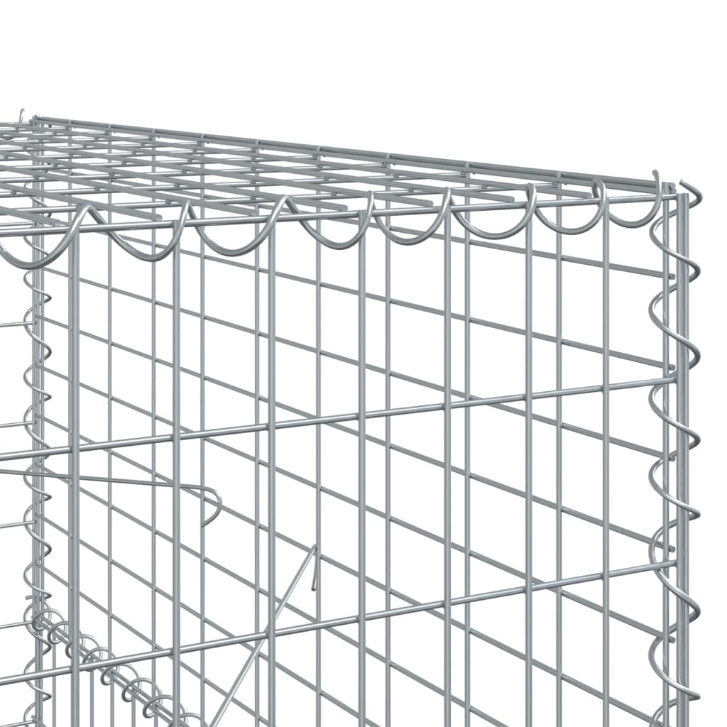 vidaXL Kosz gabionowy z pokrywą, 500x100x150 cm, galwanizowane żelazo