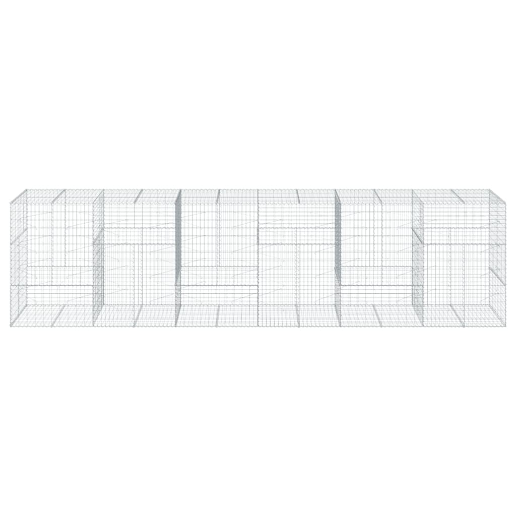 vidaXL Kosz gabionowy z pokrywą, 600x100x150 cm, galwanizowane żelazo