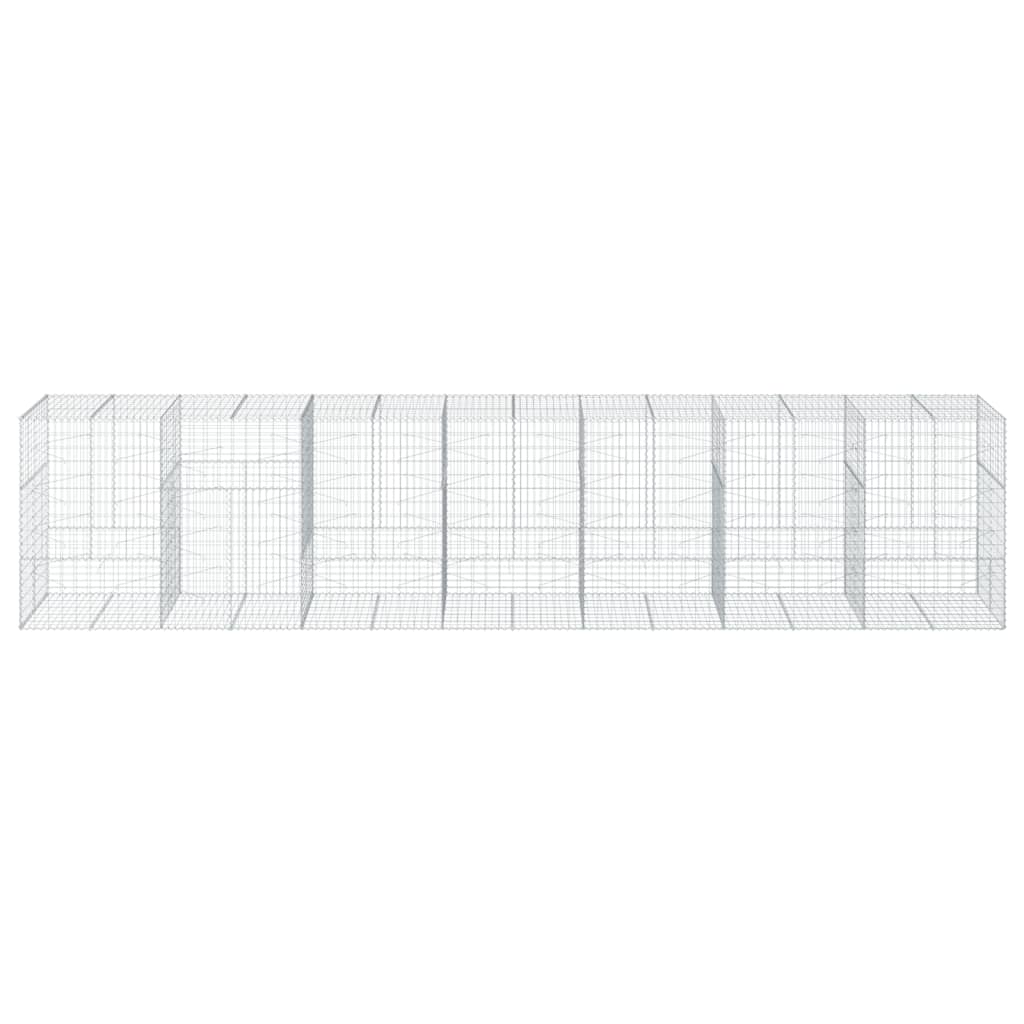 vidaXL Kosz gabionowy z pokrywą, 700x100x150 cm, galwanizowane żelazo
