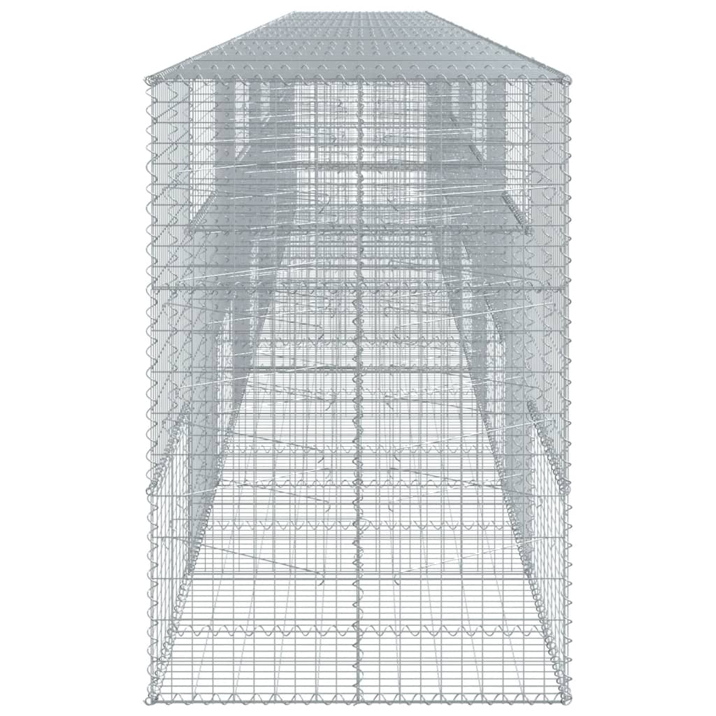 vidaXL Kosz gabionowy z pokrywą, 1000x100x150 cm, galwanizowane żelazo