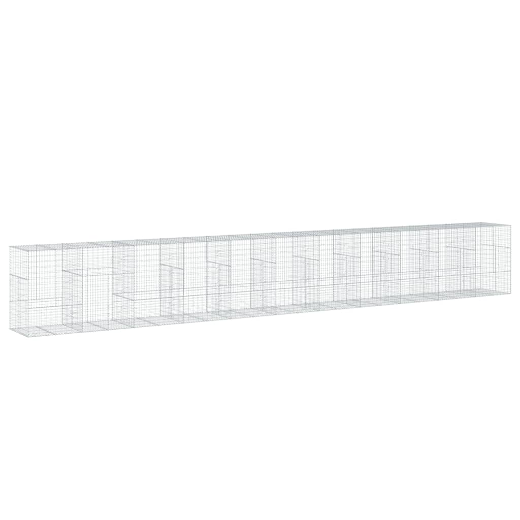 vidaXL Kosz gabionowy z pokrywą, 1100x100x150 cm, galwanizowane żelazo