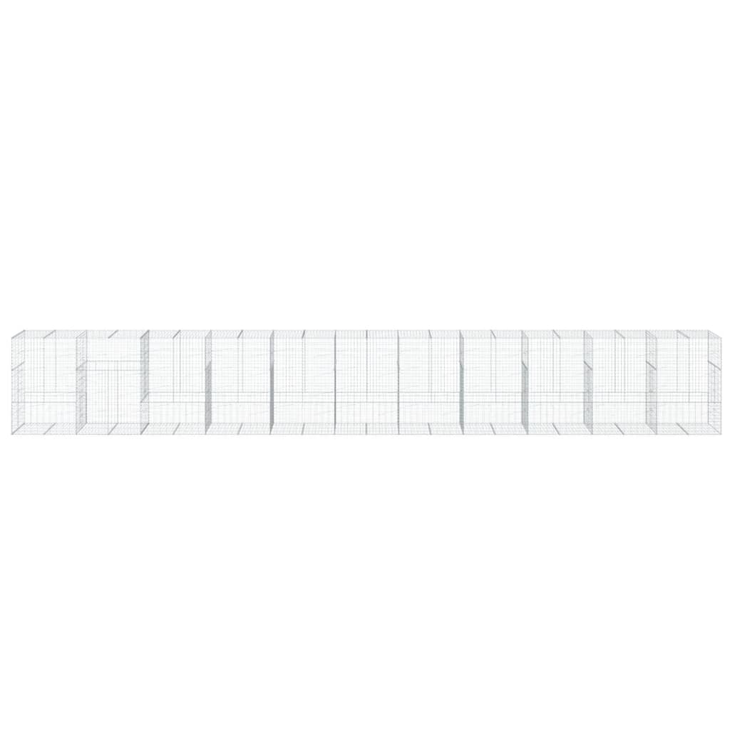vidaXL Kosz gabionowy z pokrywą, 1100x100x150 cm, galwanizowane żelazo