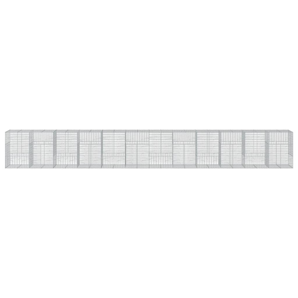 vidaXL Kosz gabionowy z pokrywą, 1200x100x150 cm, galwanizowane żelazo