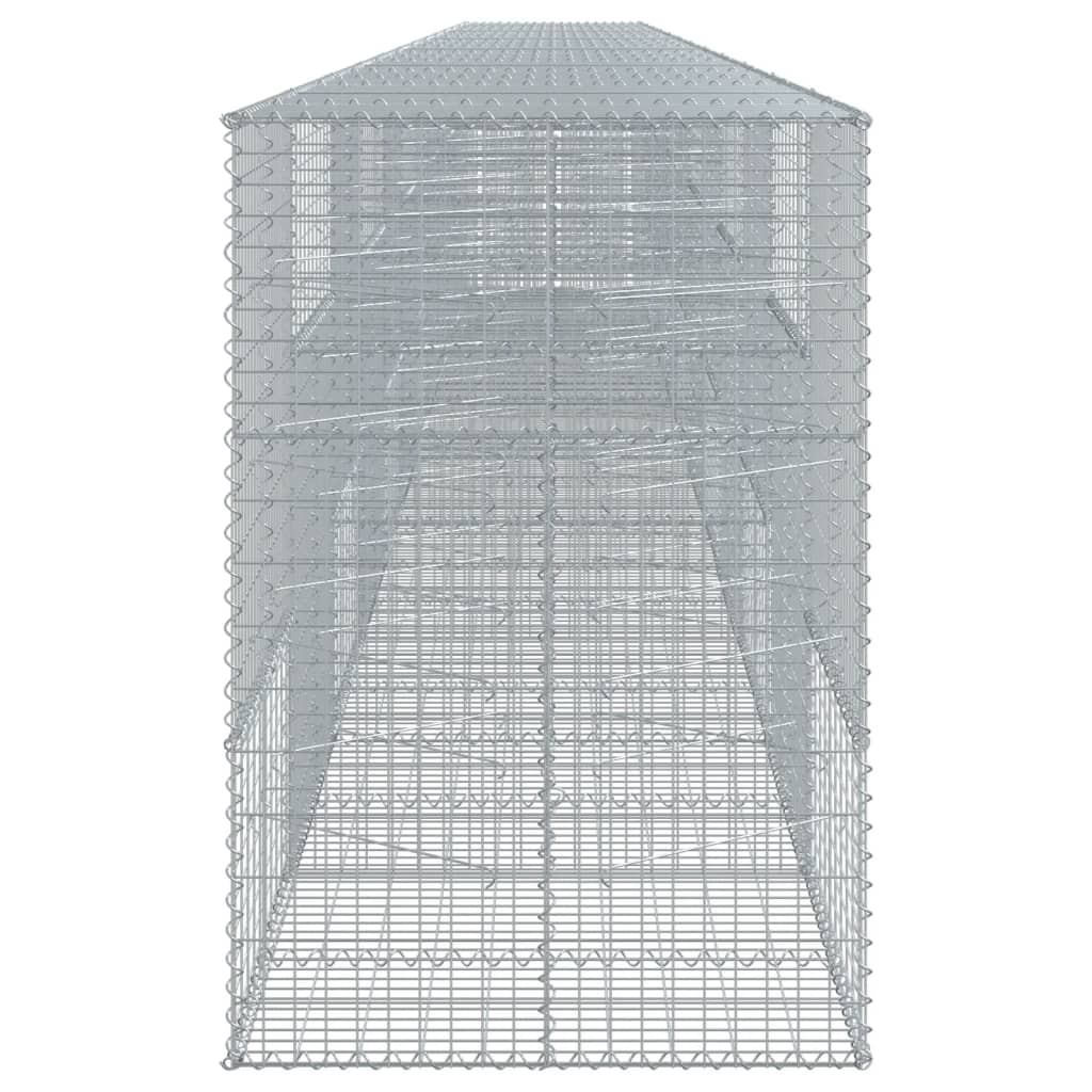 vidaXL Kosz gabionowy z pokrywą, 1200x100x150 cm, galwanizowane żelazo