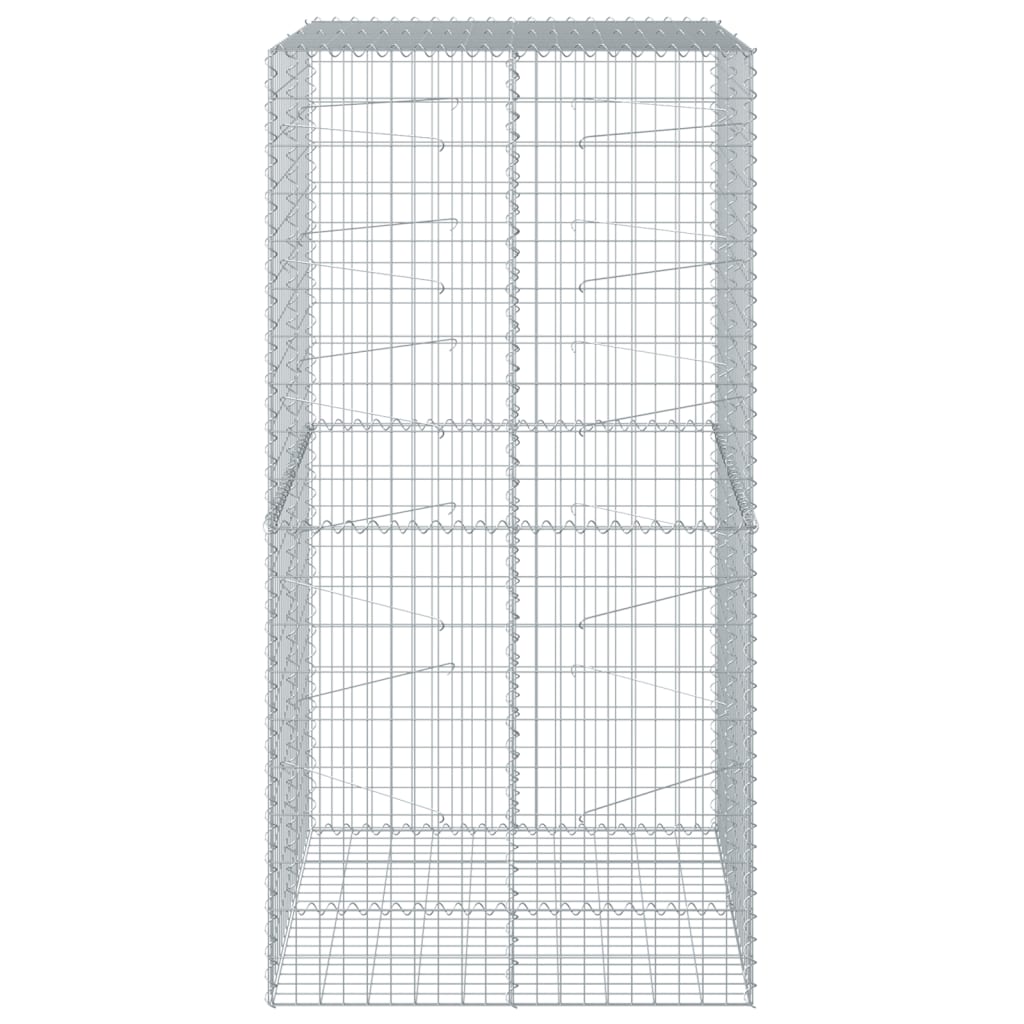 vidaXL Kosz gabionowy z pokrywą, 100x100x200 cm, galwanizowane żelazo