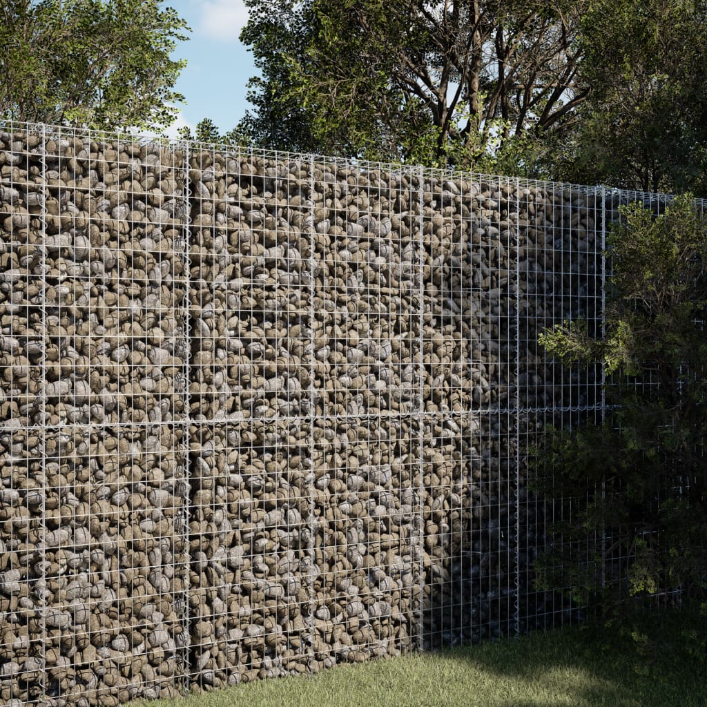 vidaXL Kosz gabionowy z pokrywą, 100x100x200 cm, galwanizowane żelazo