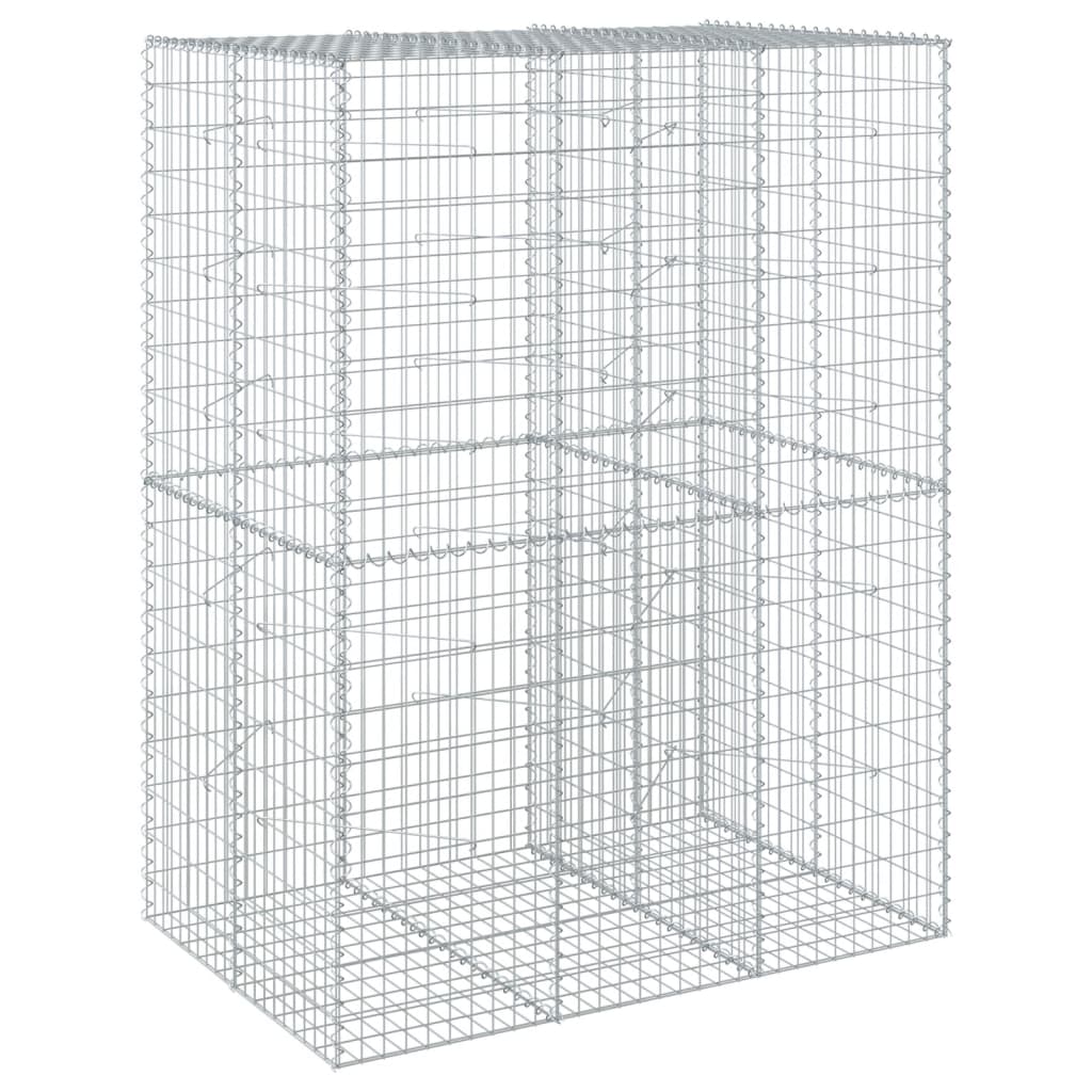 vidaXL Kosz gabionowy z pokrywą, 150x100x200 cm, galwanizowane żelazo