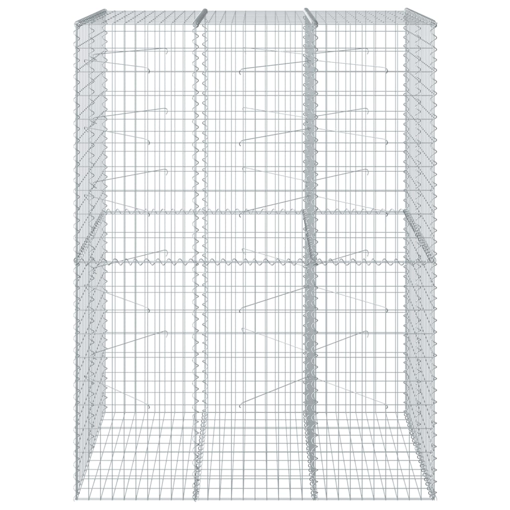 vidaXL Kosz gabionowy z pokrywą, 150x100x200 cm, galwanizowane żelazo