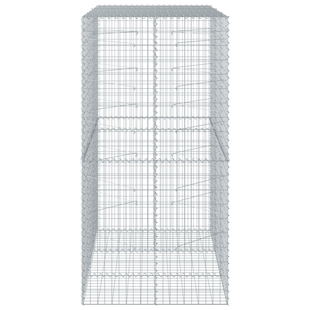 vidaXL Kosz gabionowy z pokrywą, 150x100x200 cm, galwanizowane żelazo