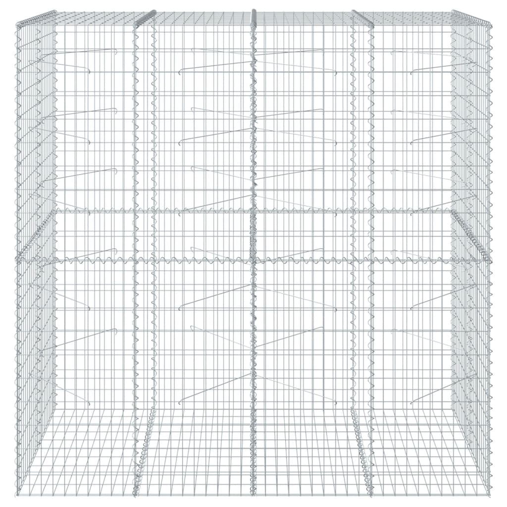 vidaXL Kosz gabionowy z pokrywą, 200x100x200 cm, galwanizowane żelazo