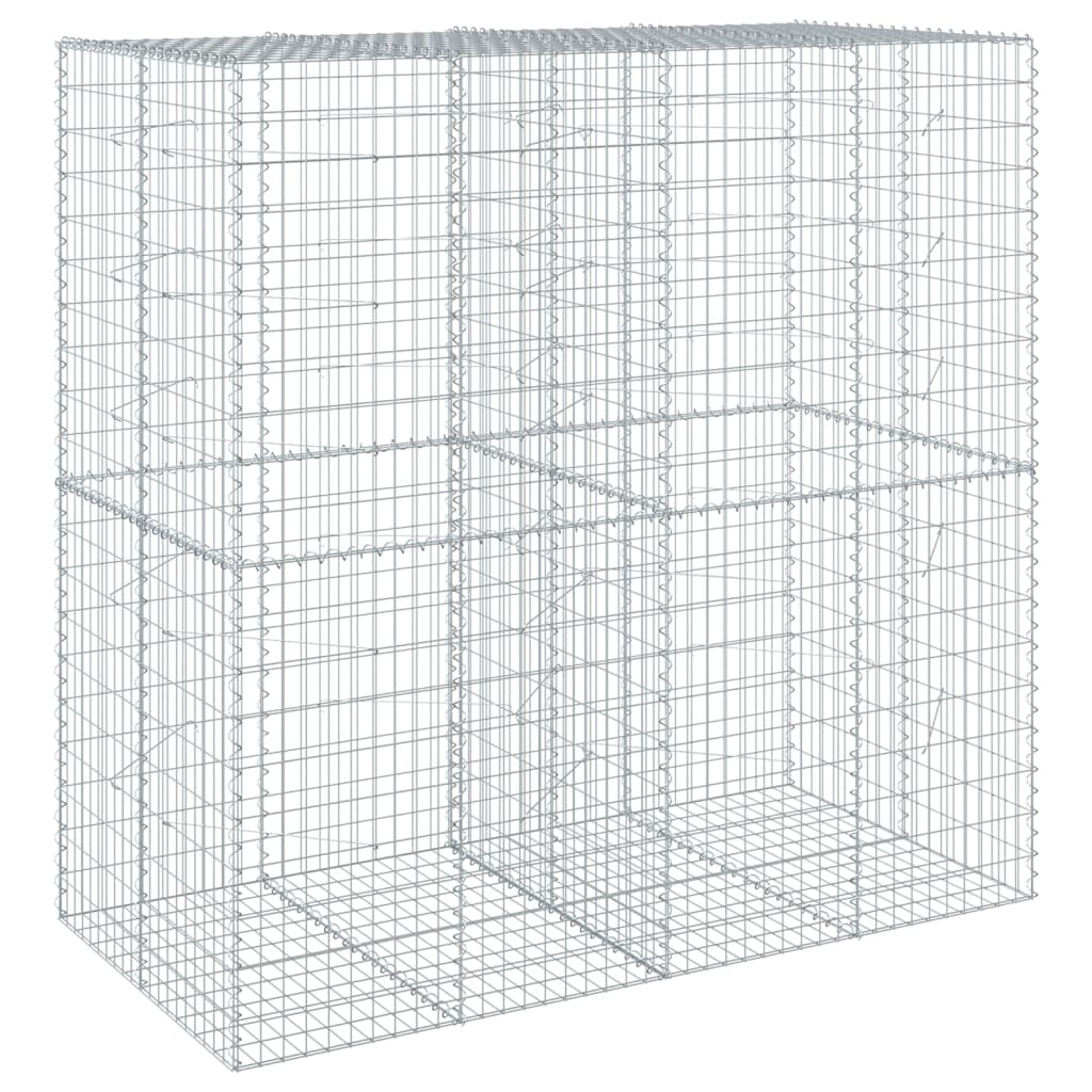 vidaXL Kosz gabionowy z pokrywą, 200x100x200 cm, galwanizowane żelazo