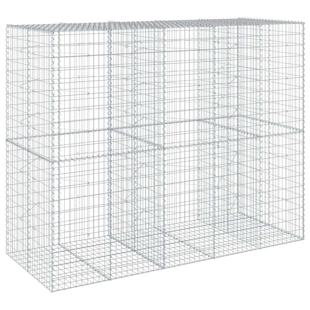 vidaXL Kosz gabionowy z pokrywą, 250x100x200 cm, galwanizowane żelazo