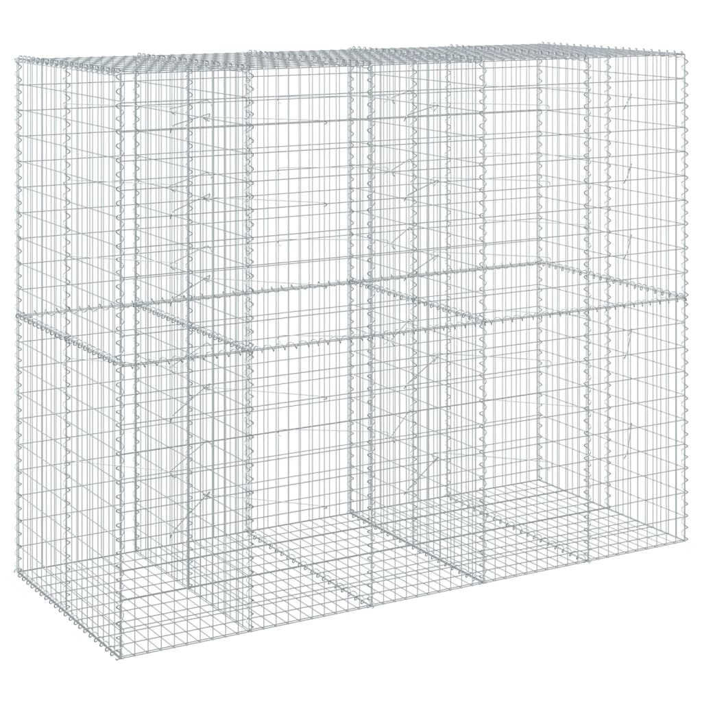 vidaXL Kosz gabionowy z pokrywą, 250x100x200 cm, galwanizowane żelazo
