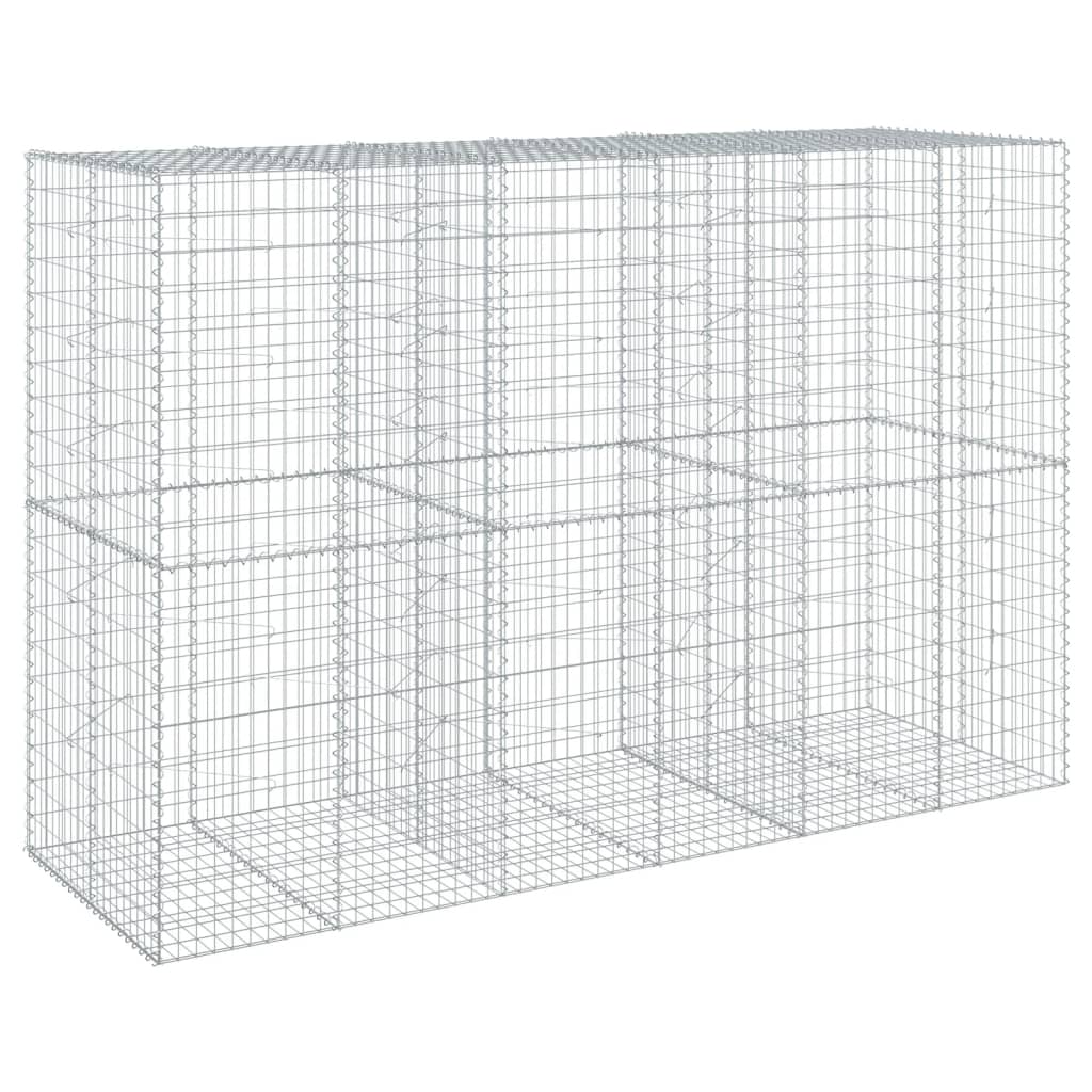 vidaXL Kosz gabionowy z pokrywą, 300x100x200 cm, galwanizowane żelazo