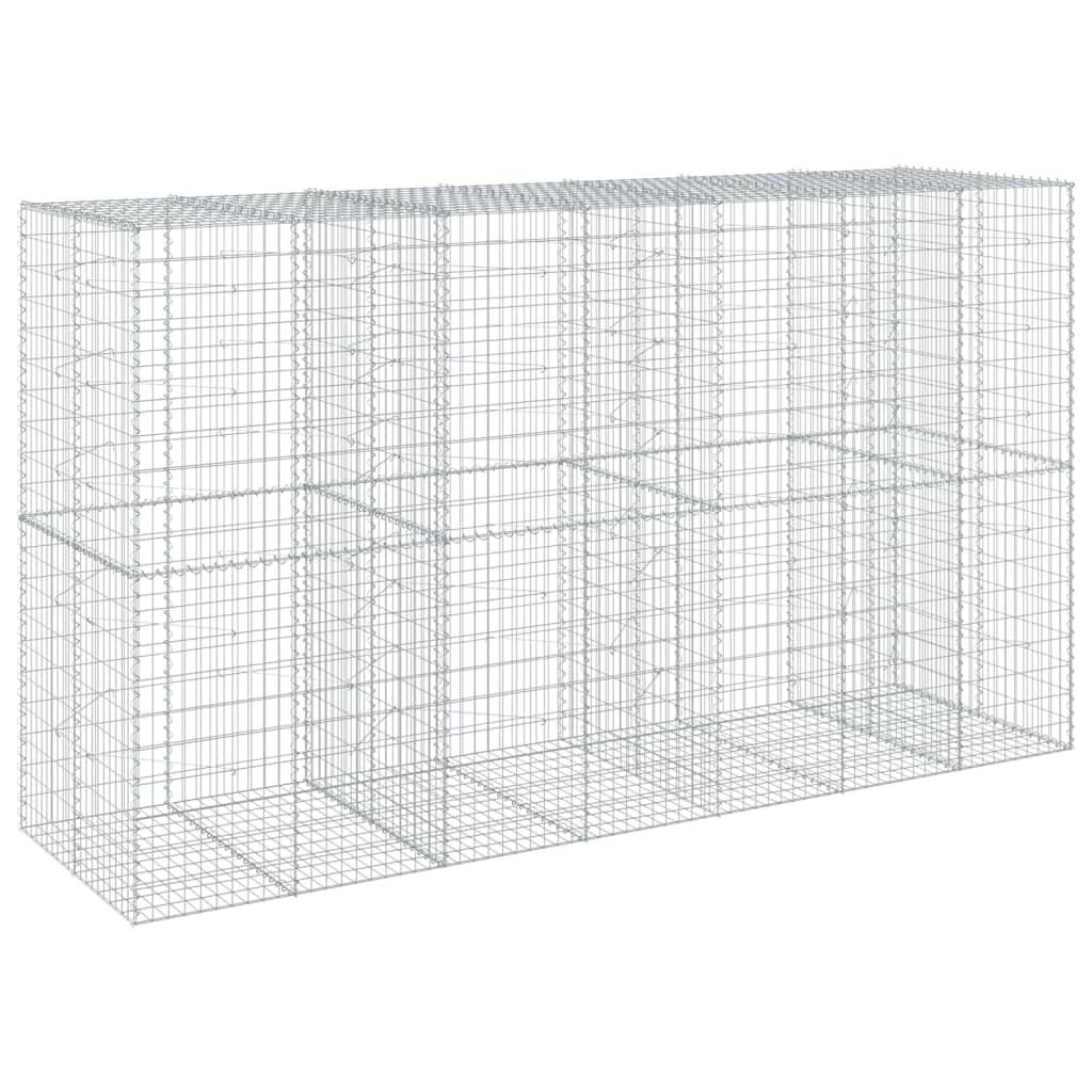 vidaXL Kosz gabionowy z pokrywą, 350x100x200 cm, galwanizowane żelazo