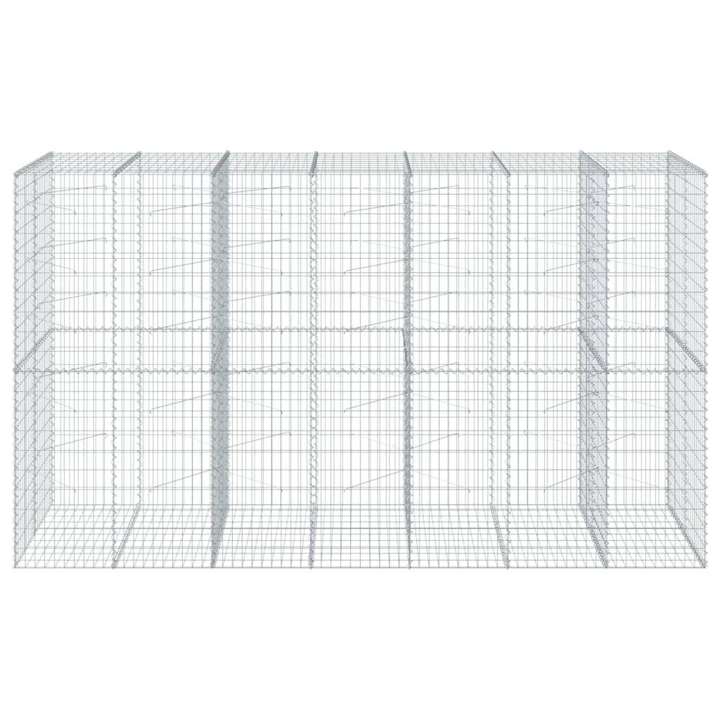 vidaXL Kosz gabionowy z pokrywą, 350x100x200 cm, galwanizowane żelazo