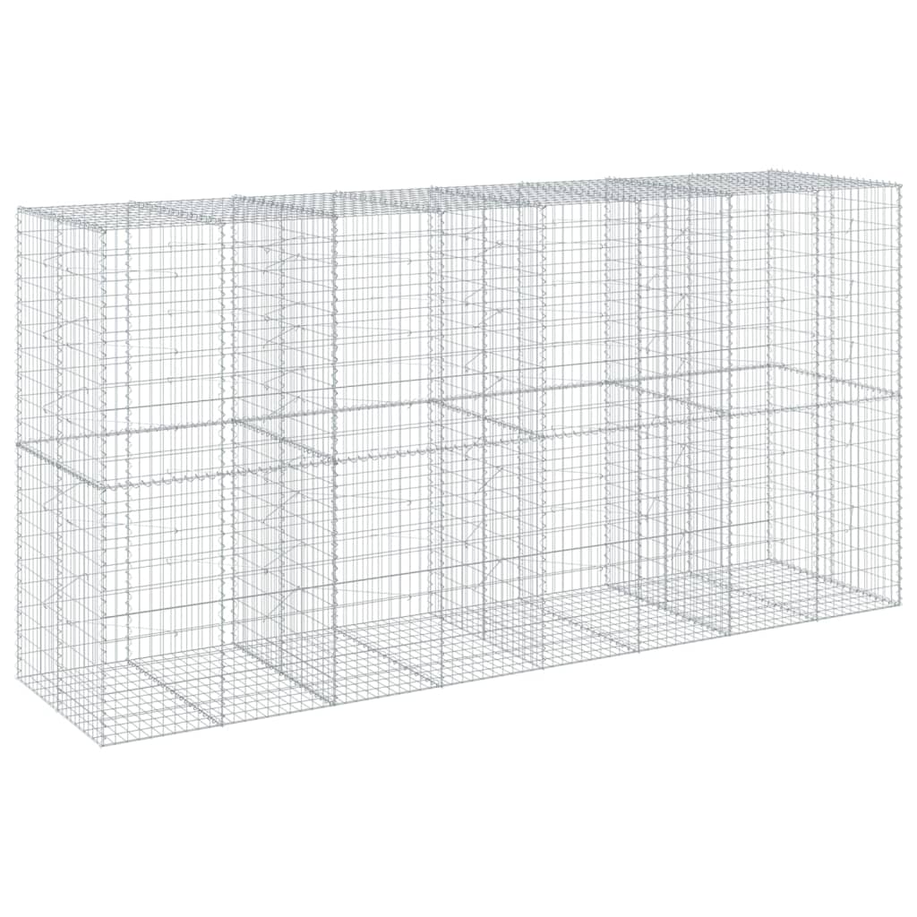 vidaXL Kosz gabionowy z pokrywą, 400x100x200 cm, galwanizowane żelazo