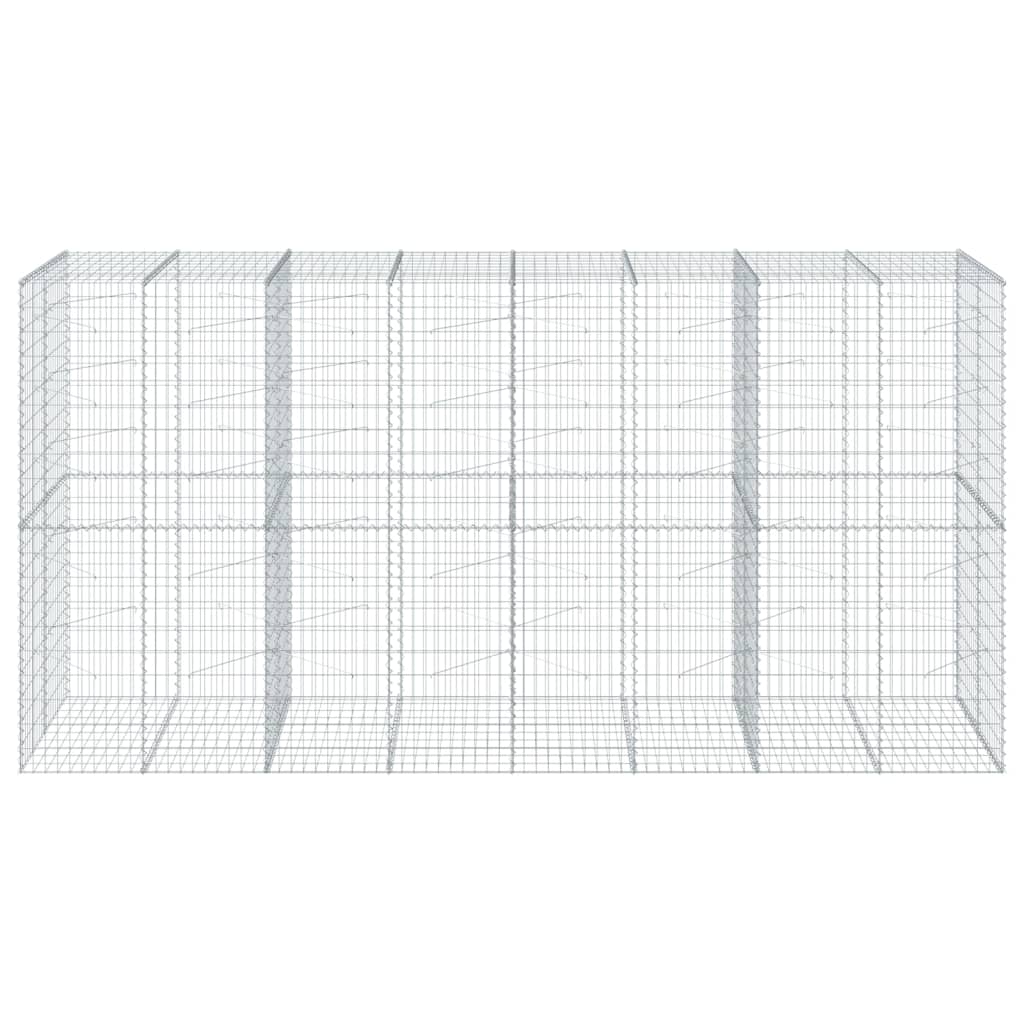 vidaXL Kosz gabionowy z pokrywą, 400x100x200 cm, galwanizowane żelazo