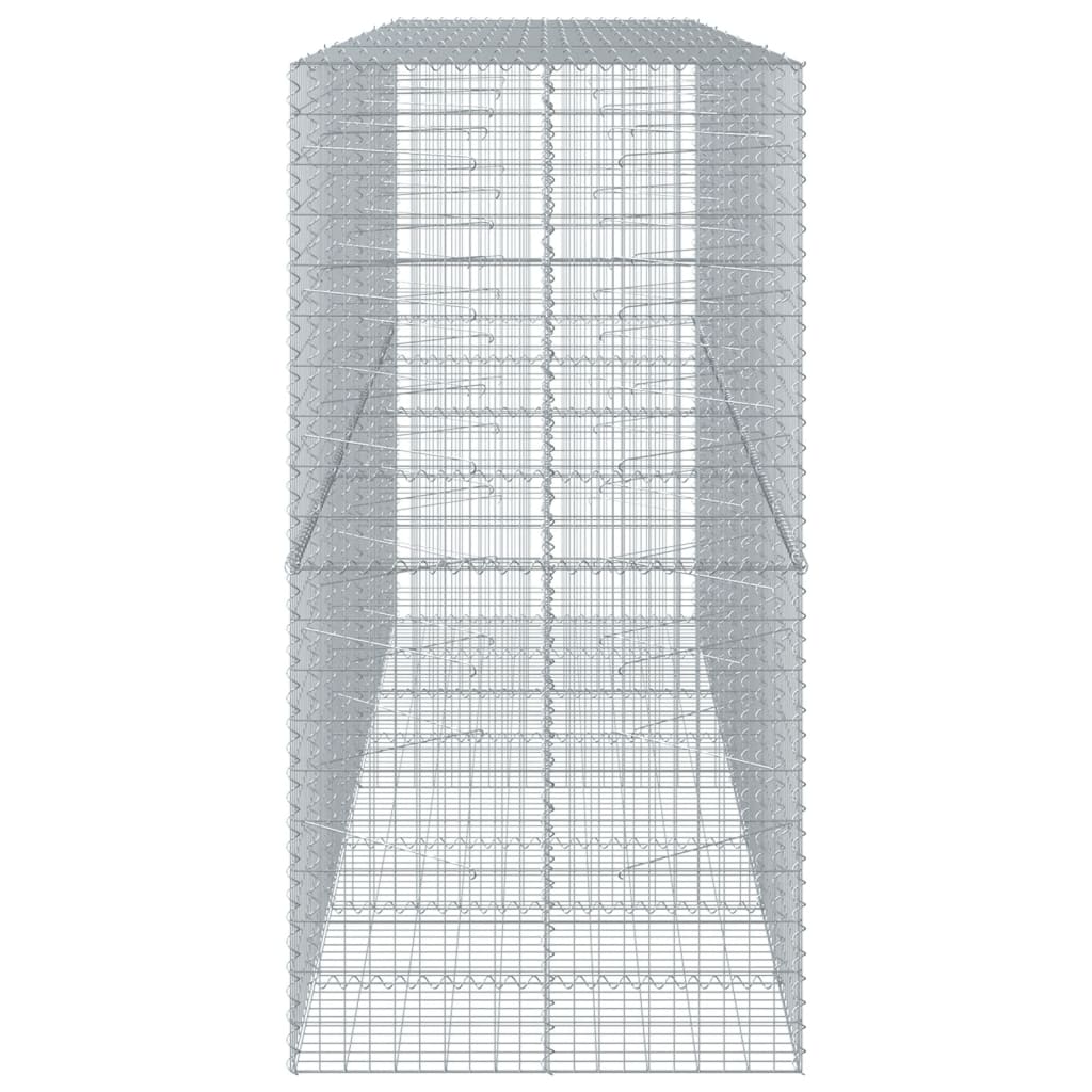vidaXL Kosz gabionowy z pokrywą, 400x100x200 cm, galwanizowane żelazo