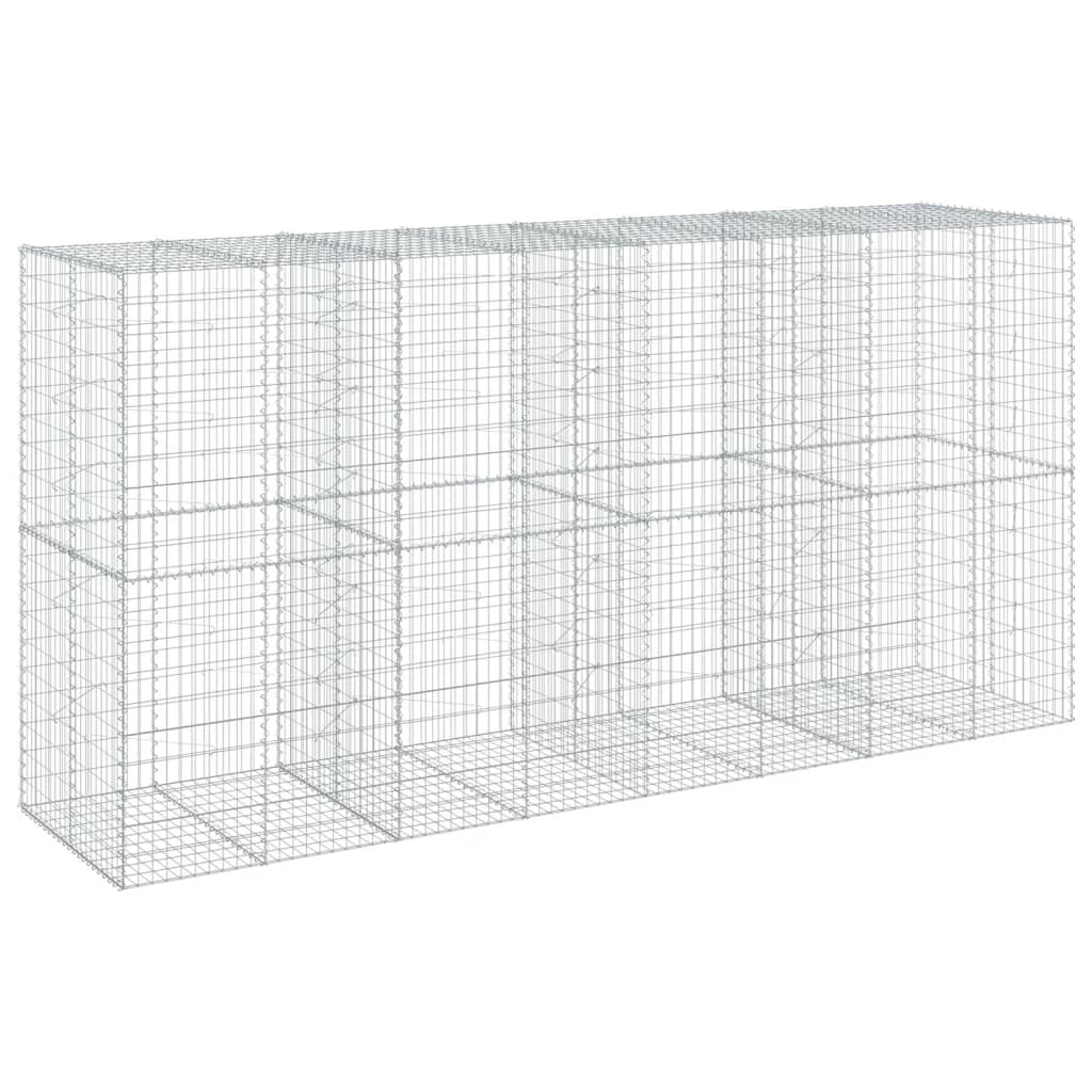 vidaXL Kosz gabionowy z pokrywą, 400x100x200 cm, galwanizowane żelazo