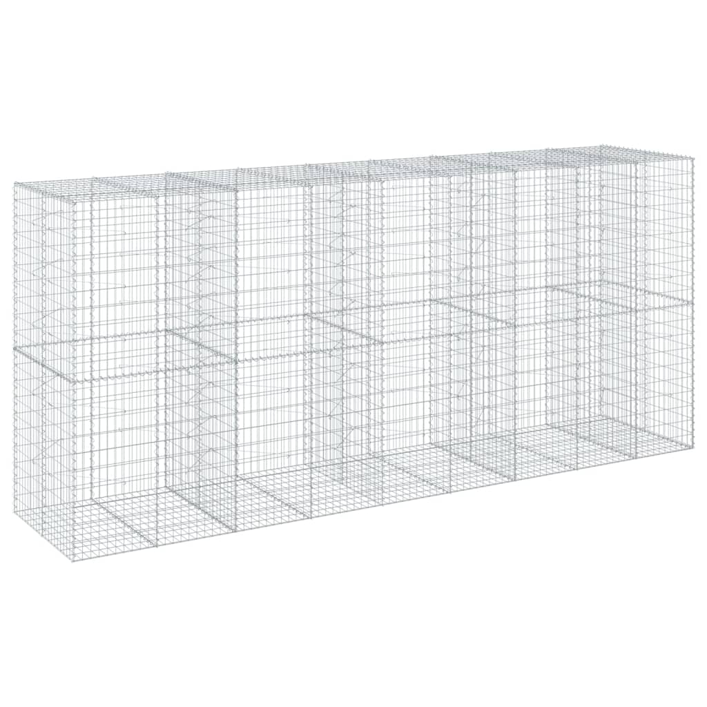 vidaXL Kosz gabionowy z pokrywą, 450x100x200 cm, galwanizowane żelazo