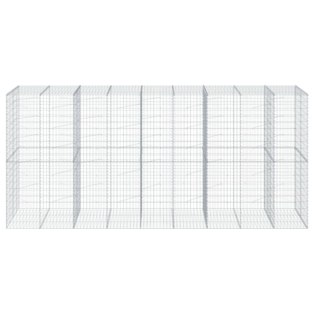 vidaXL Kosz gabionowy z pokrywą, 450x100x200 cm, galwanizowane żelazo