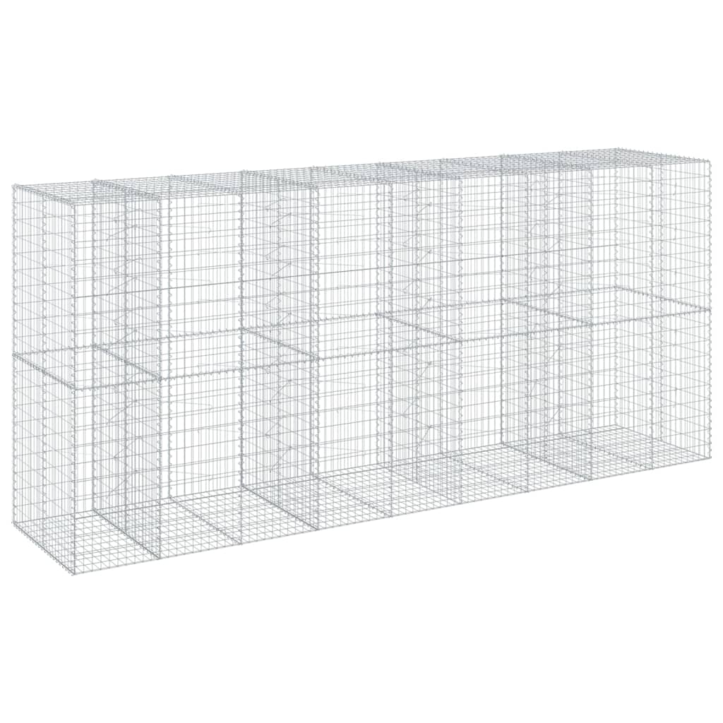 vidaXL Kosz gabionowy z pokrywą, 450x100x200 cm, galwanizowane żelazo
