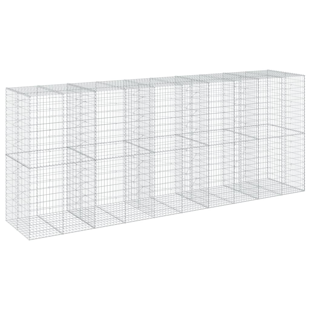 vidaXL Kosz gabionowy z pokrywą, 500x100x200 cm, galwanizowane żelazo