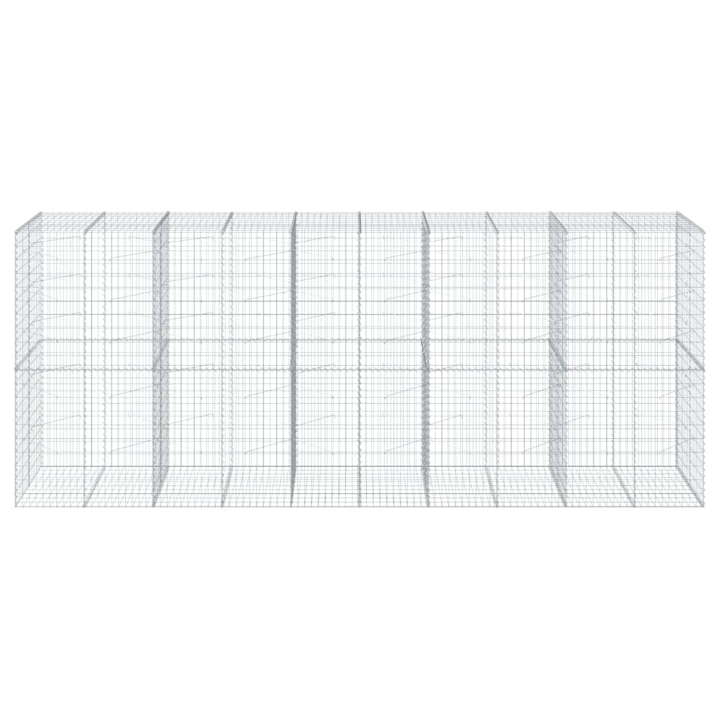 vidaXL Kosz gabionowy z pokrywą, 500x100x200 cm, galwanizowane żelazo