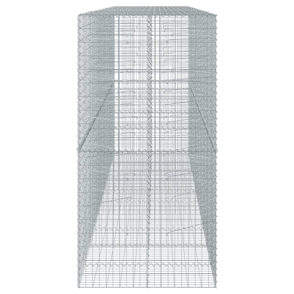 vidaXL Kosz gabionowy z pokrywą, 500x100x200 cm, galwanizowane żelazo