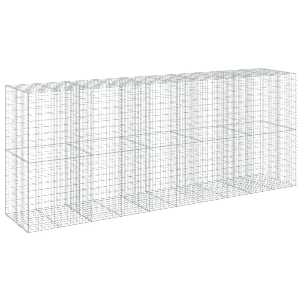 vidaXL Kosz gabionowy z pokrywą, 500x100x200 cm, galwanizowane żelazo