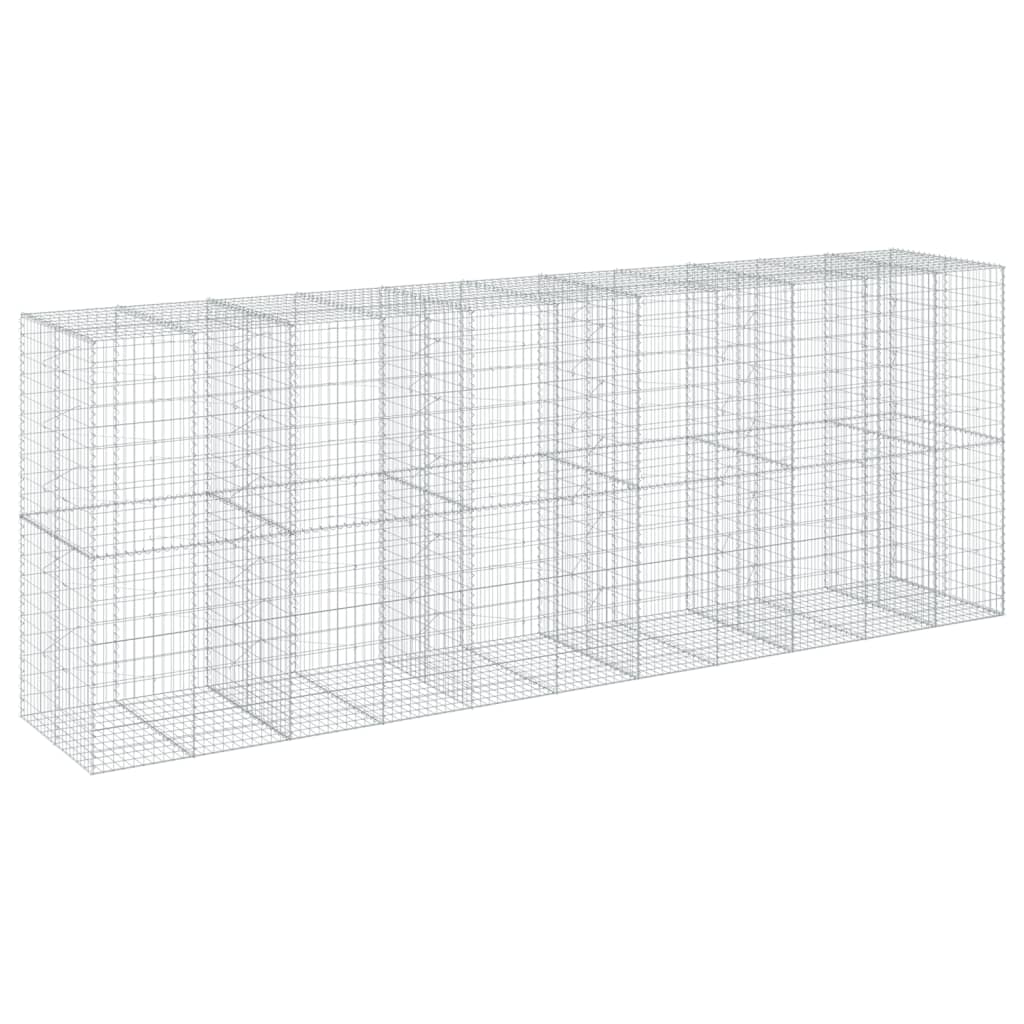 vidaXL Kosz gabionowy z pokrywą, 550x100x200 cm, galwanizowane żelazo