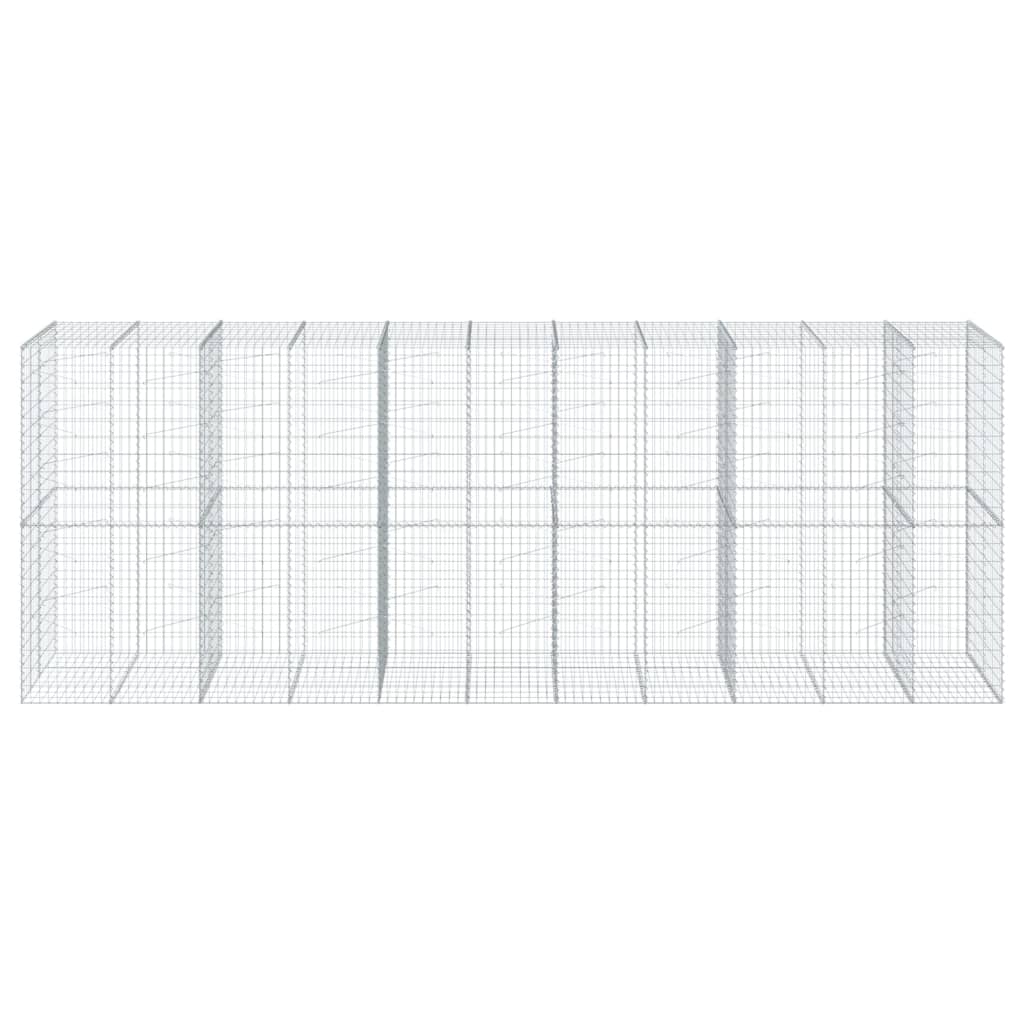 vidaXL Kosz gabionowy z pokrywą, 550x100x200 cm, galwanizowane żelazo