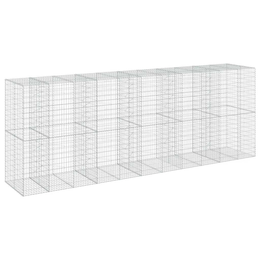 vidaXL Kosz gabionowy z pokrywą, 550x100x200 cm, galwanizowane żelazo