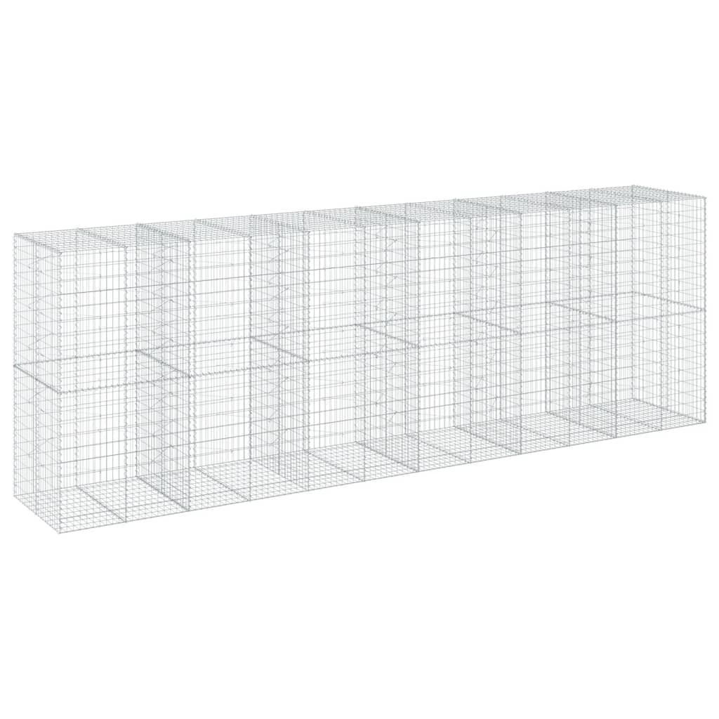 vidaXL Kosz gabionowy z pokrywą, 600x100x200 cm, galwanizowane żelazo