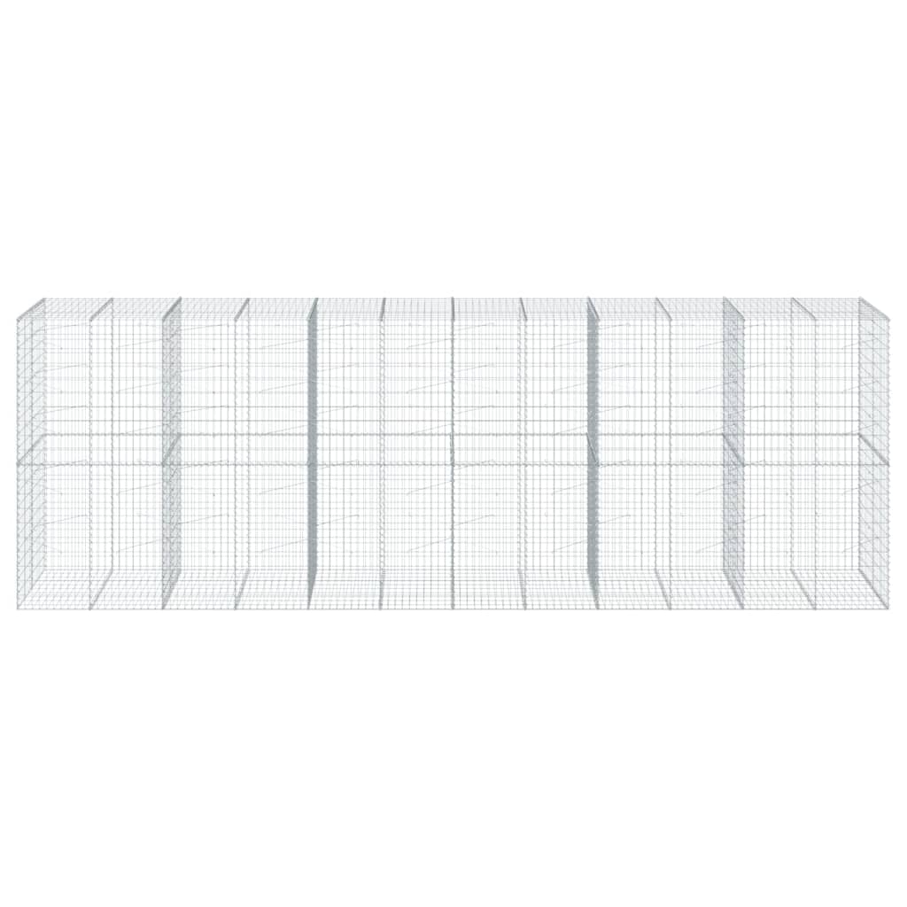 vidaXL Kosz gabionowy z pokrywą, 600x100x200 cm, galwanizowane żelazo