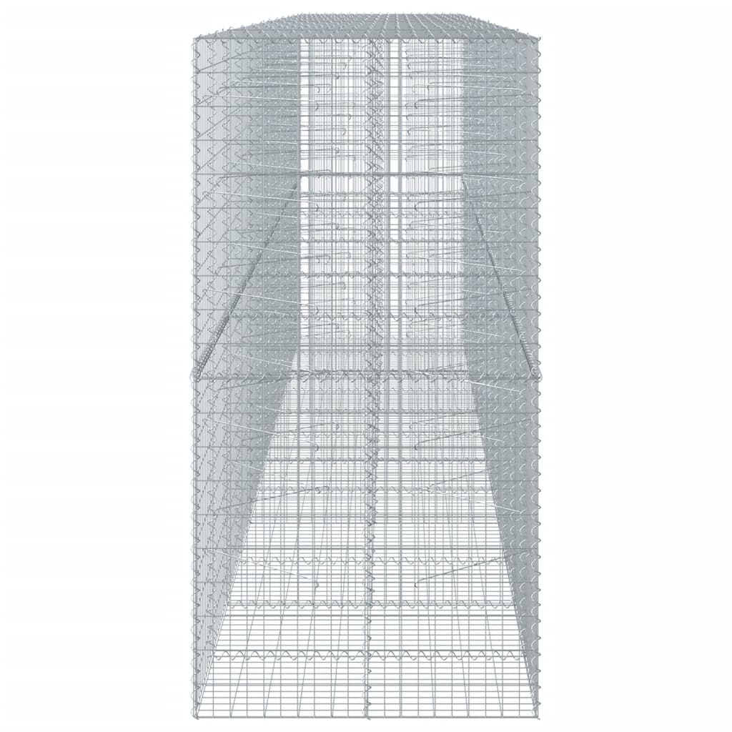 vidaXL Kosz gabionowy z pokrywą, 600x100x200 cm, galwanizowane żelazo
