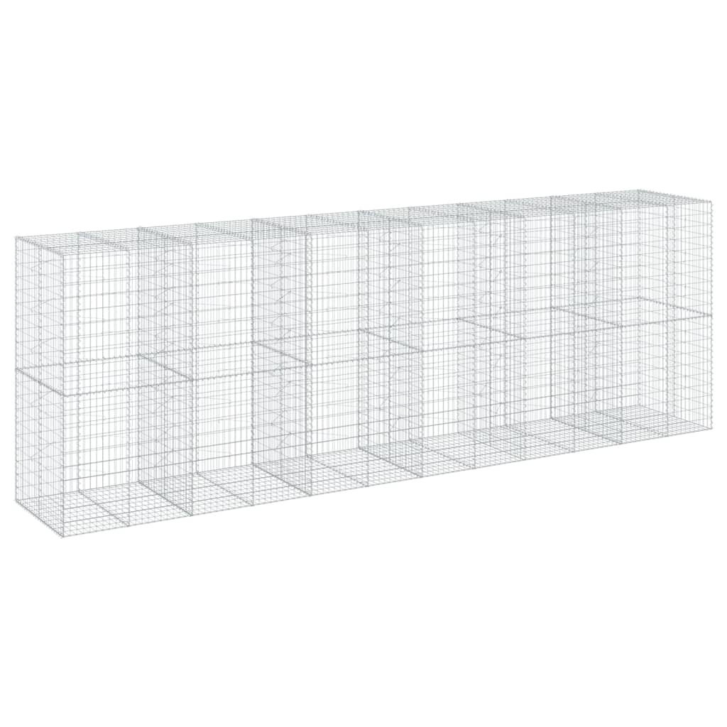 vidaXL Kosz gabionowy z pokrywą, 600x100x200 cm, galwanizowane żelazo