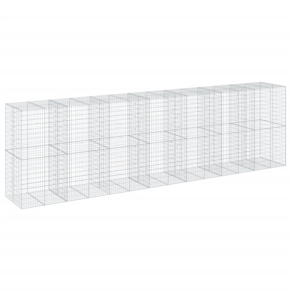 vidaXL Kosz gabionowy z pokrywą, 700x100x200 cm, galwanizowane żelazo