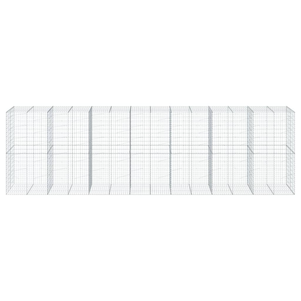 vidaXL Kosz gabionowy z pokrywą, 700x100x200 cm, galwanizowane żelazo