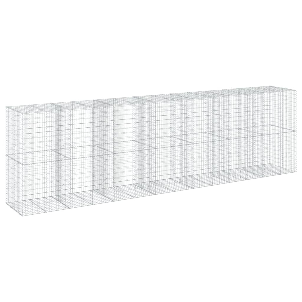 vidaXL Kosz gabionowy z pokrywą, 700x100x200 cm, galwanizowane żelazo