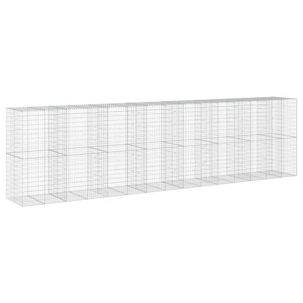 vidaXL Kosz gabionowy z pokrywą, 750x100x200 cm, galwanizowane żelazo