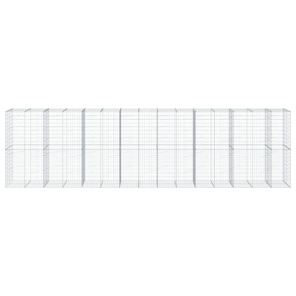 vidaXL Kosz gabionowy z pokrywą, 750x100x200 cm, galwanizowane żelazo