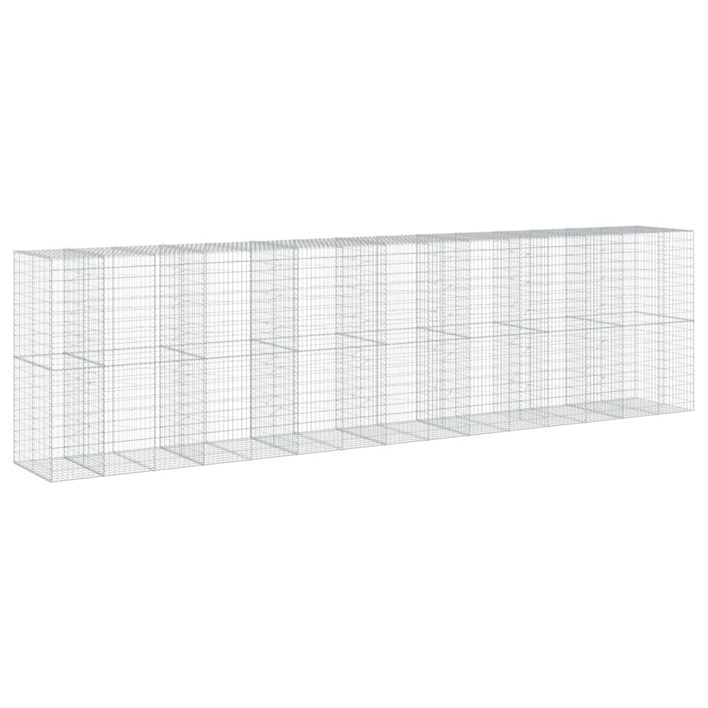 vidaXL Kosz gabionowy z pokrywą, 750x100x200 cm, galwanizowane żelazo