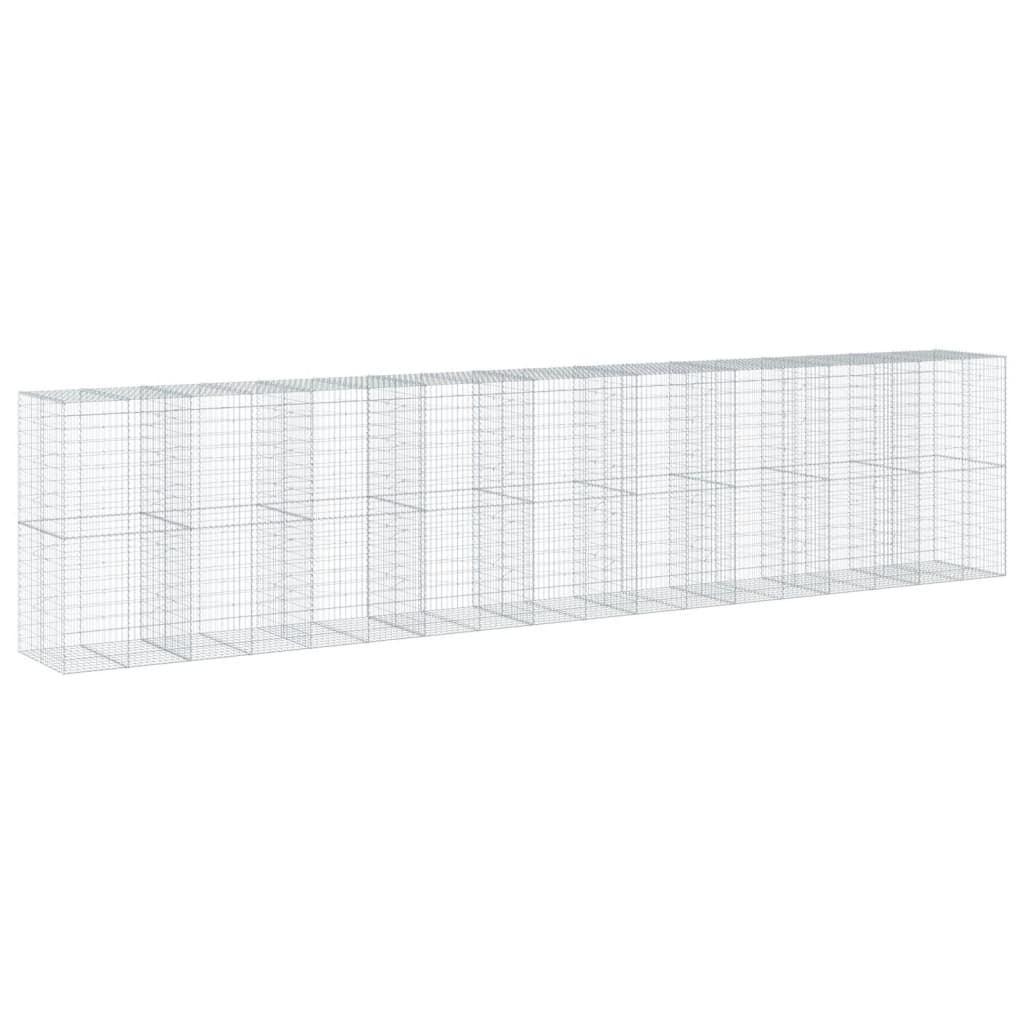 vidaXL Kosz gabionowy z pokrywą, 900x100x200 cm, galwanizowane żelazo