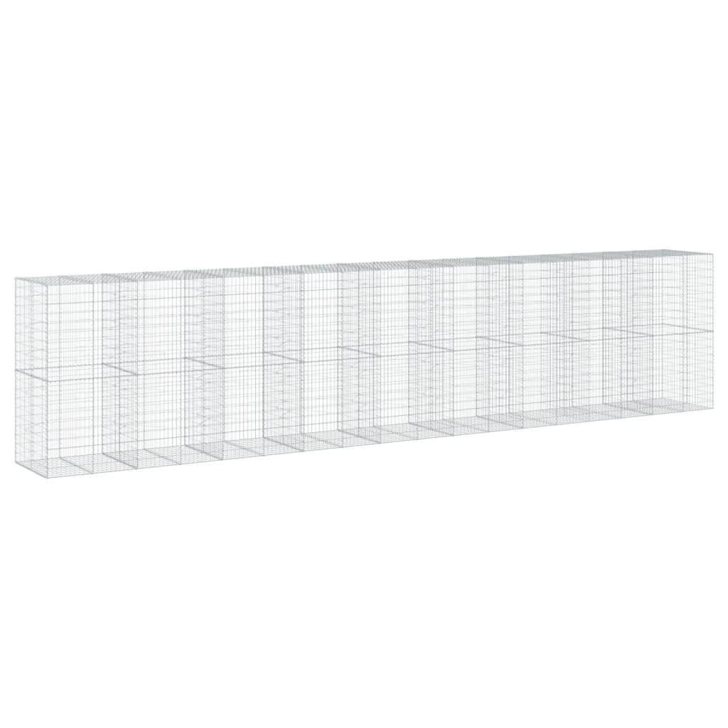 vidaXL Kosz gabionowy z pokrywą, 900x100x200 cm, galwanizowane żelazo