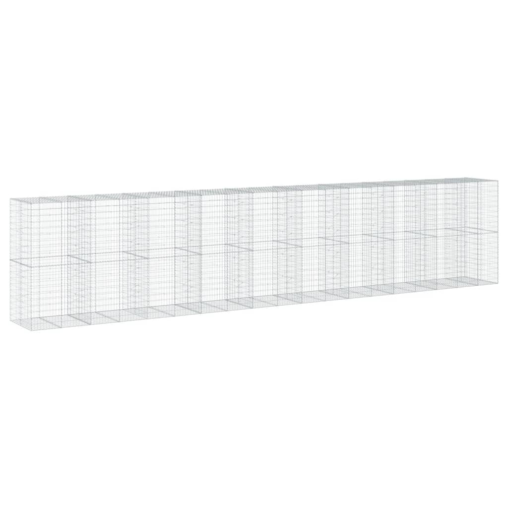 vidaXL Kosz gabionowy z pokrywą, 950x100x200 cm, galwanizowane żelazo